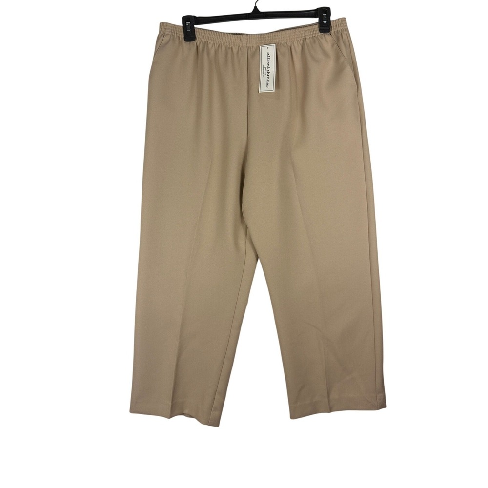 Alfred Dunner Classics Tan Elastic Waist Pull‎ On Pants Petite 18P NWT 09308 XX